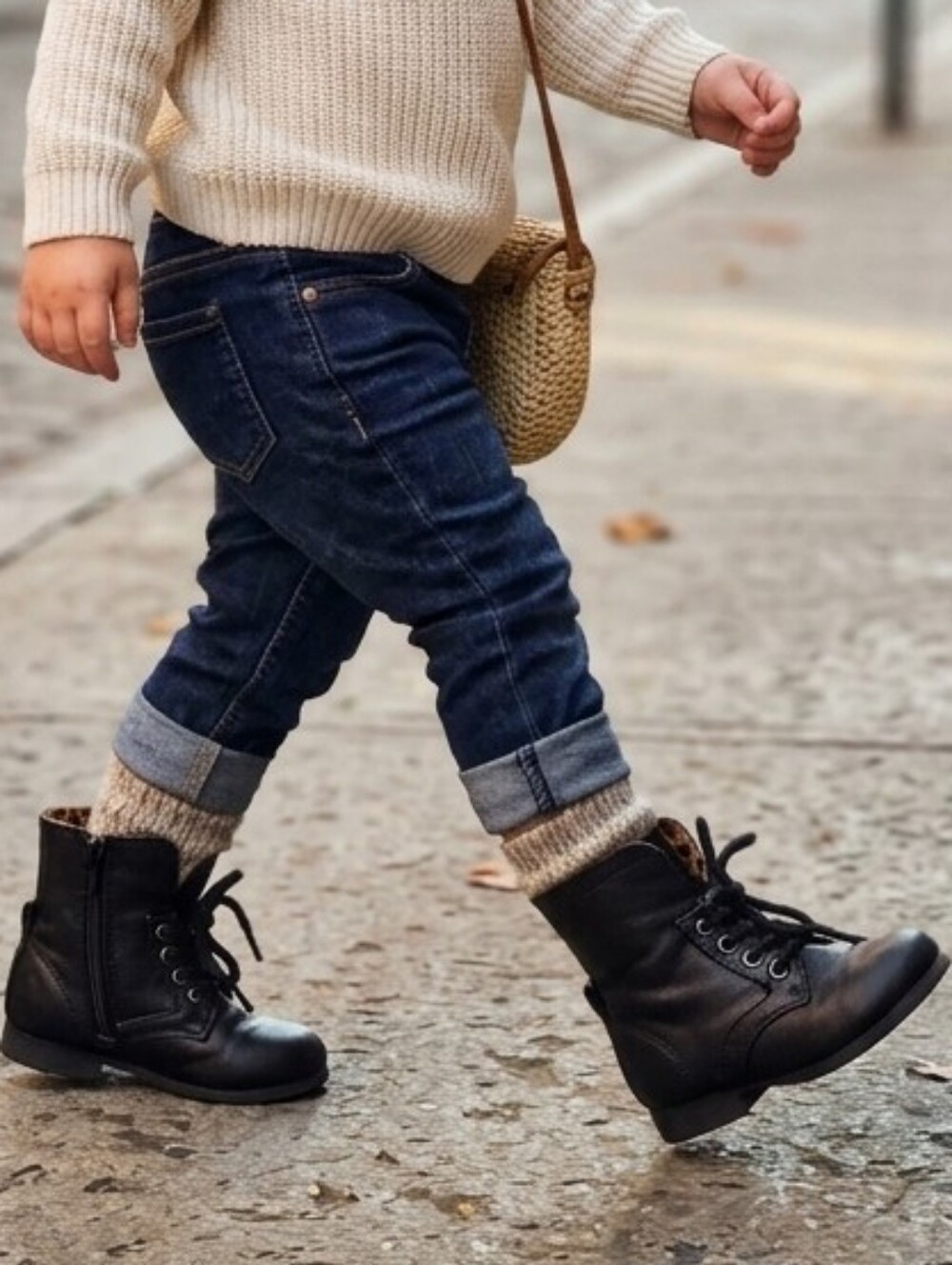 The Children's Place Black Combat Boots Toddler Size 5 Leopard Lining